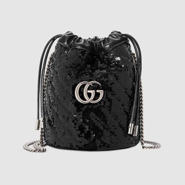 【グッチ】GG Marmont ダブルG ミニバケット スパンコールバッグ コピー 575163 9SYZP 5967